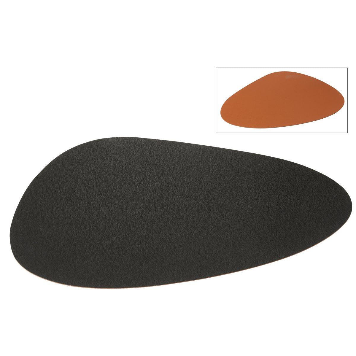 Set de table J-Line noir en plastique, vue de dessus