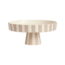 Plateau Toppu en céramique avec rayures nordiques, Ø20 cm