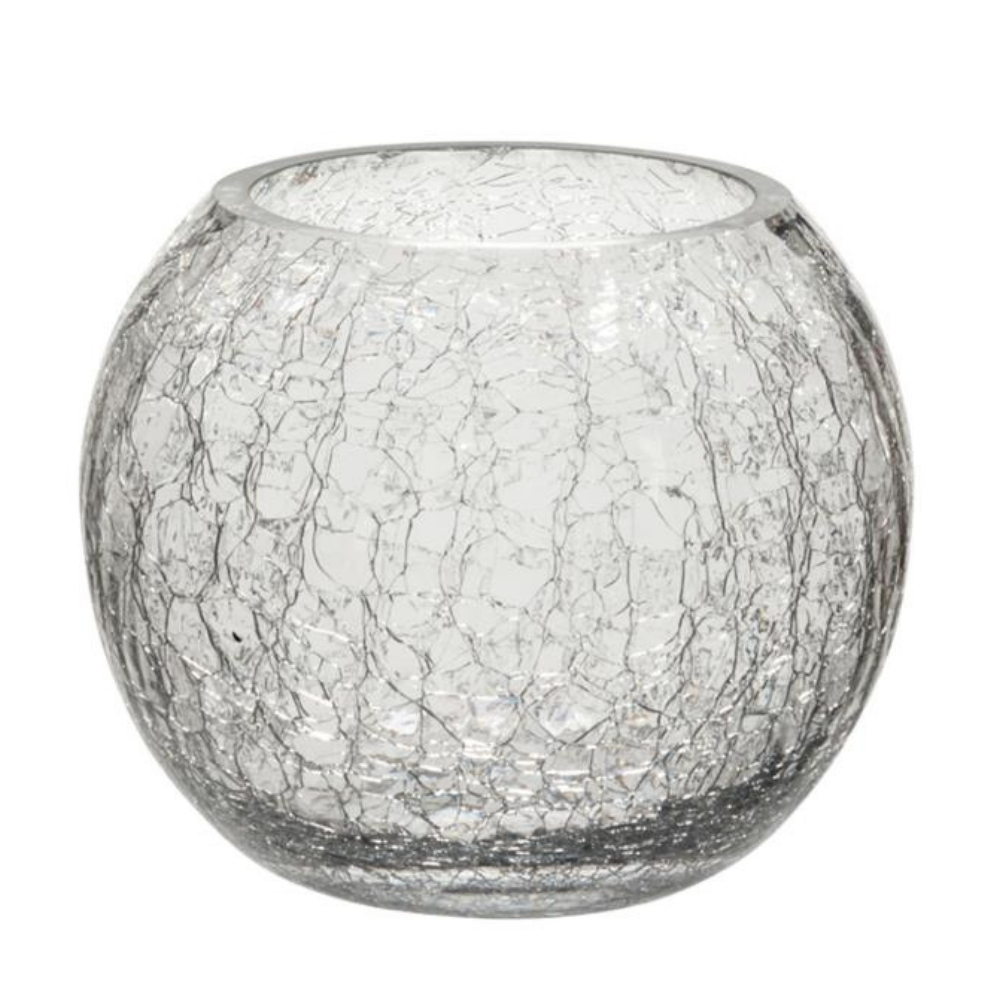 Lanterne J-Line Sphère Craquelé en verre transparent, vue de face