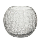 Lanterne J-Line Sphère Craquelé en verre transparent, vue de face