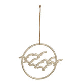 Suspension J-Line Birds Circles en aluminium argenté, design moderne et élégant