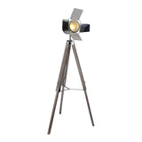 Lampe debout à trois pattes "Holly" en nature sombre avec une version E27, 100-140 cm de haut, lampe pour le salon, la salle à manger ou le bureau