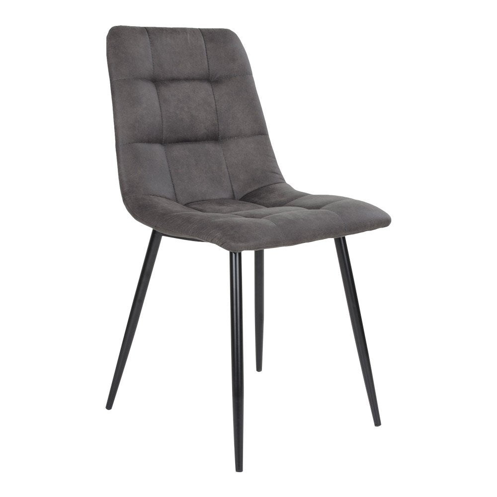 Chaise de salle à manger Middelfart en microfibre grise, vue de face