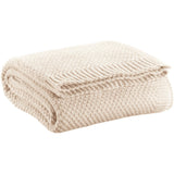 Plaid tricot recyclé Danilo Ivoire 130 x 160