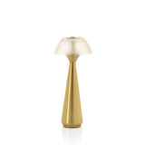 Lampe de table LED Mushlampio en laiton, vue de face