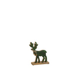 Figurine renne en bois vert, décoration festive pour Noël