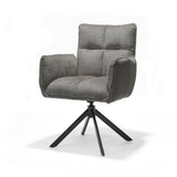 Fauteuil Nova Tissu Cremona %2393 Gris Foncé - Structure rotative 360 noir A360