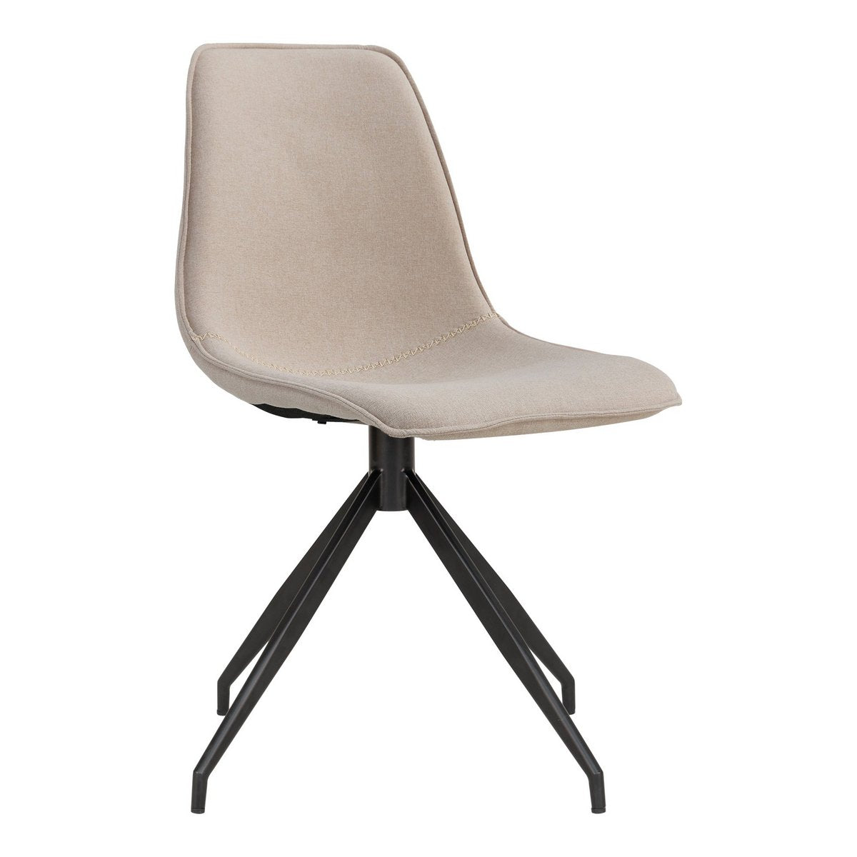 Chaise de salle à manger Monaco en sable avec base pivotante noire