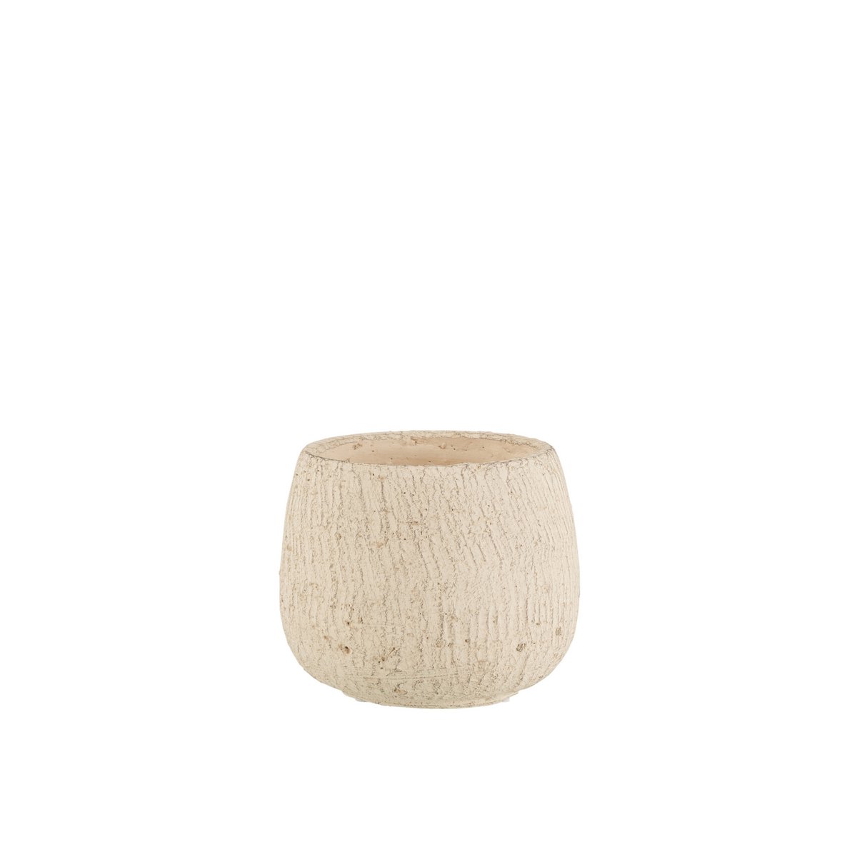 Pot de fleur J-Line en céramique, nuances de gris et beige, vue latérale