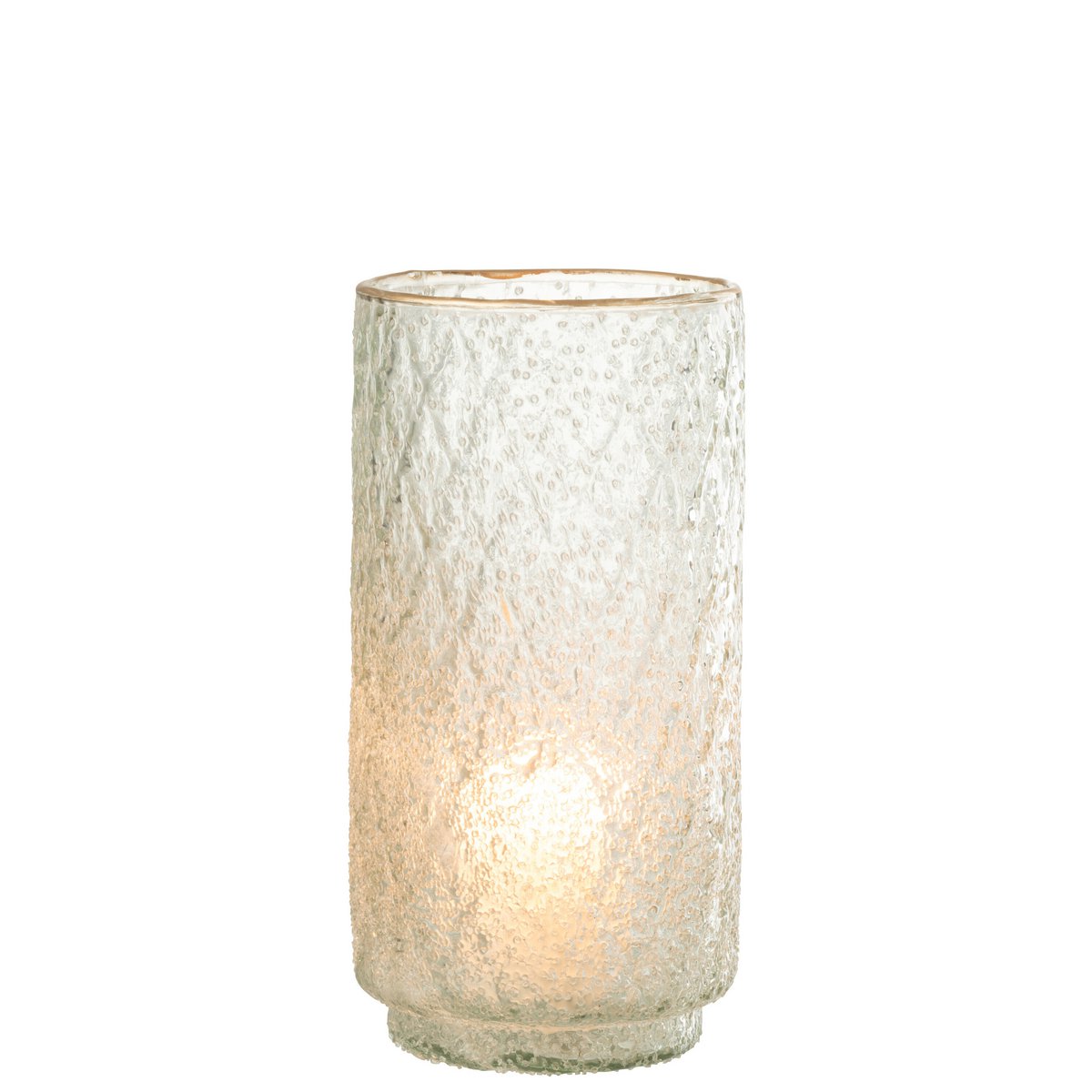 Lanterne J-Line Edge en verre doré, vue de face