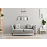 4 pendentif "Tilde", lampe à pendule en métal classique et textile en gris et blanc, avec cadre E27, réglable en hauteur, 86 cm de long, idéal comme lampe à manger