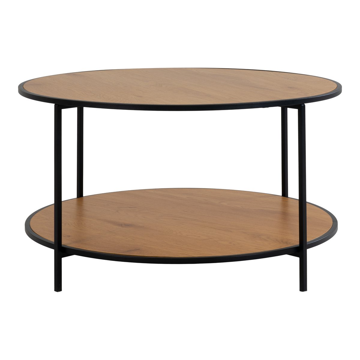 Table basse Vita avec structure en métal noir, vue latérale