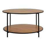 Table basse Vita avec structure en métal noir, vue latérale