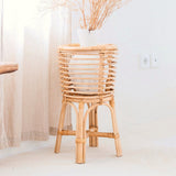 Support pour Plantes en Rotin Rond – Jardinière Boho – Panier à Plantes en Rotin – Support de Fleurs Naturel pour Pots jusqu'à Ø20 cm AKARA