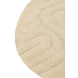 Tapis J-Line Abstract Lines Rond en laine écru, vue de dessus