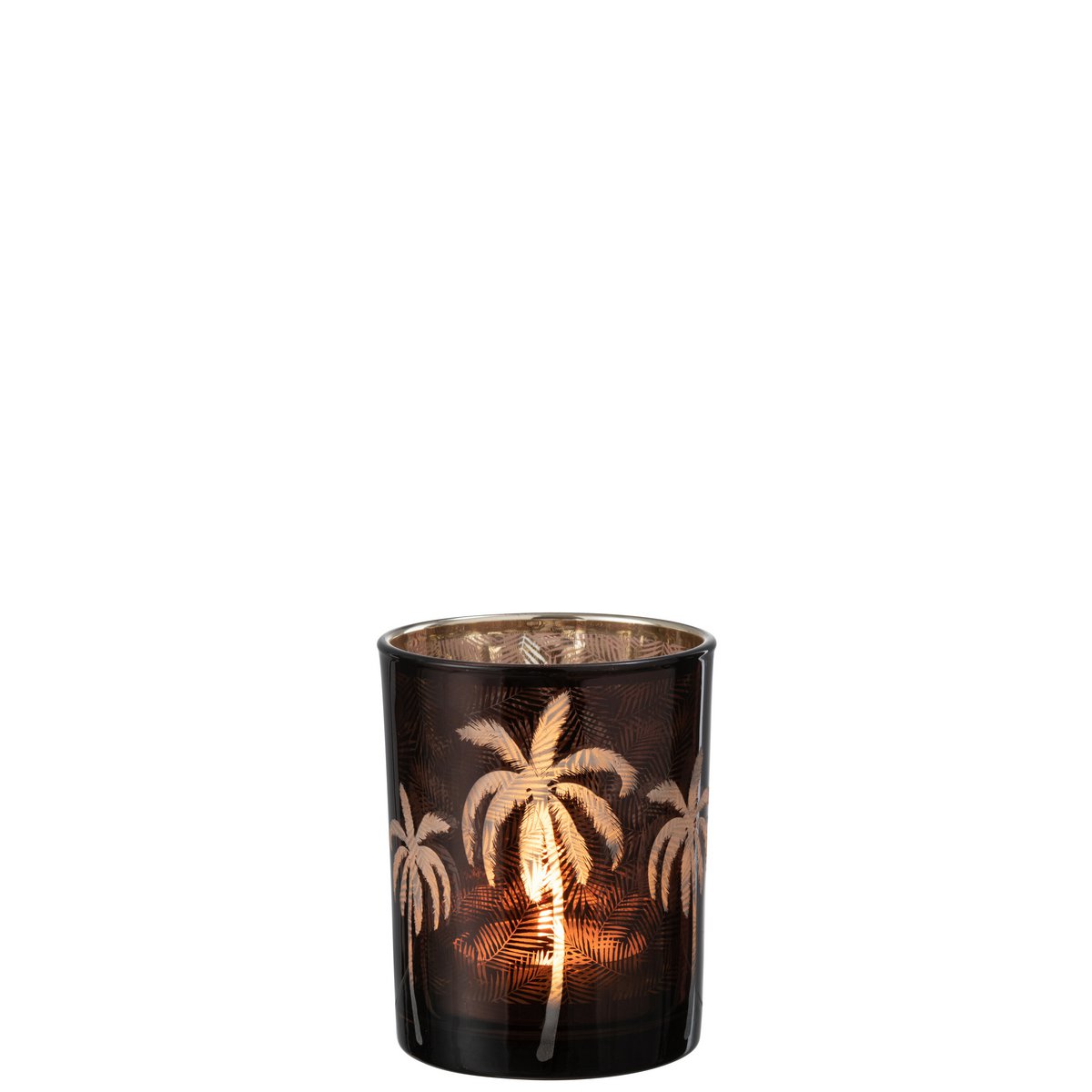 Lanterne J-Line Palmier, détail du motif palmier en verre