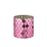 Bougeoir J-Line en verre fuchsia sur fond neutre