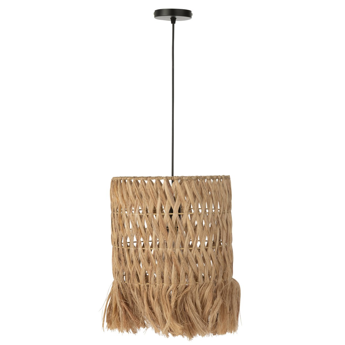 Vue rapprochée de la texture de la lampe J-Line en rotin