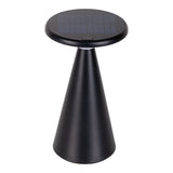 Table de batterie solaire légère "Palu" pour l'extérieur et à l'intérieur, en plastique en noir, 20 cm de haut