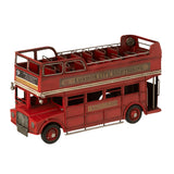 Décoration Bus Antique J-Line en métal rouge, vue de côté