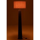 Détail du lampadaire J-Line Ailanthus, finition bois moderne