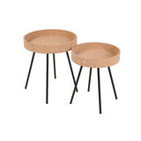Table d'appoint en bois et métal, vue de face