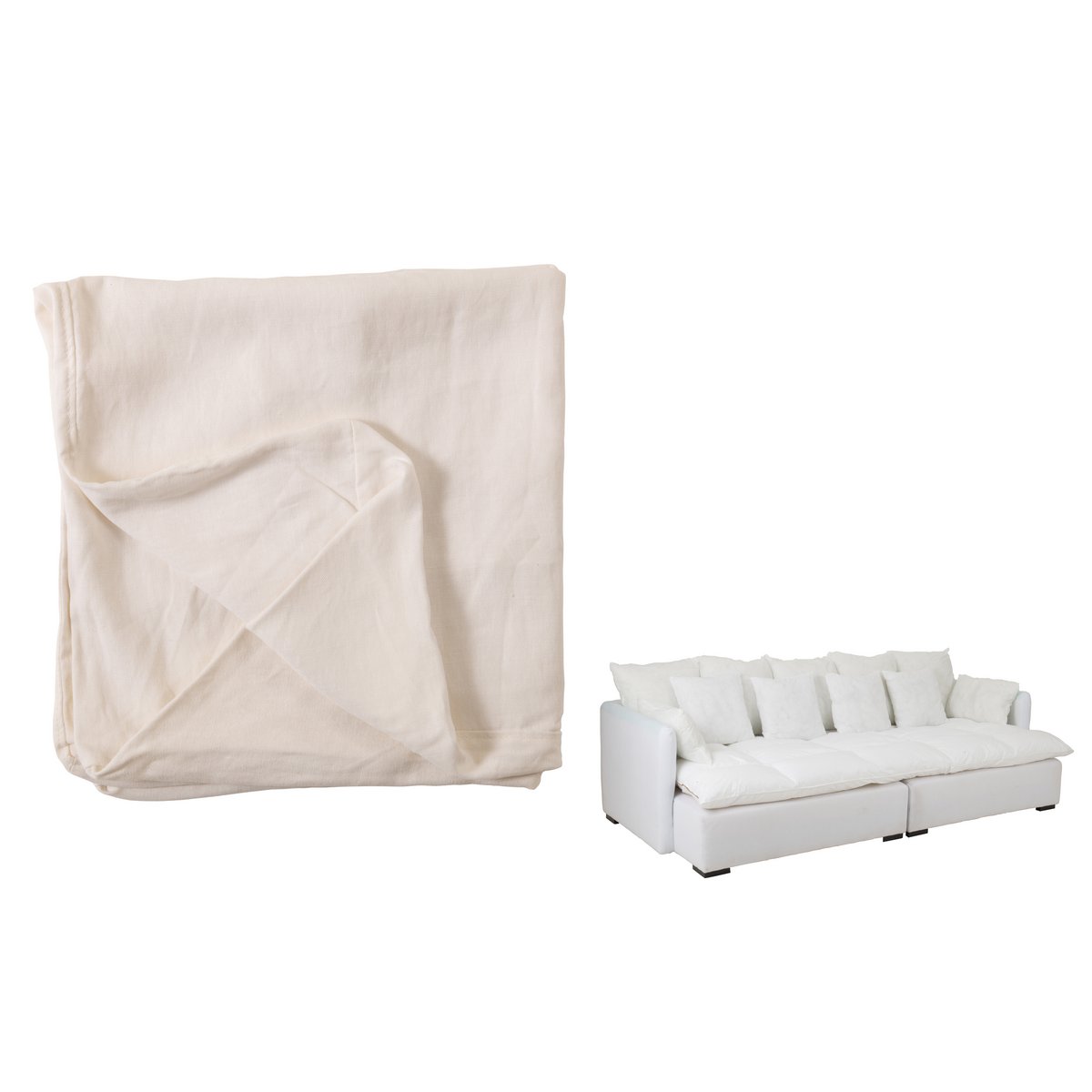 Housse J-Line Zet+11 Blanc avec coussins, vue d'ensemble