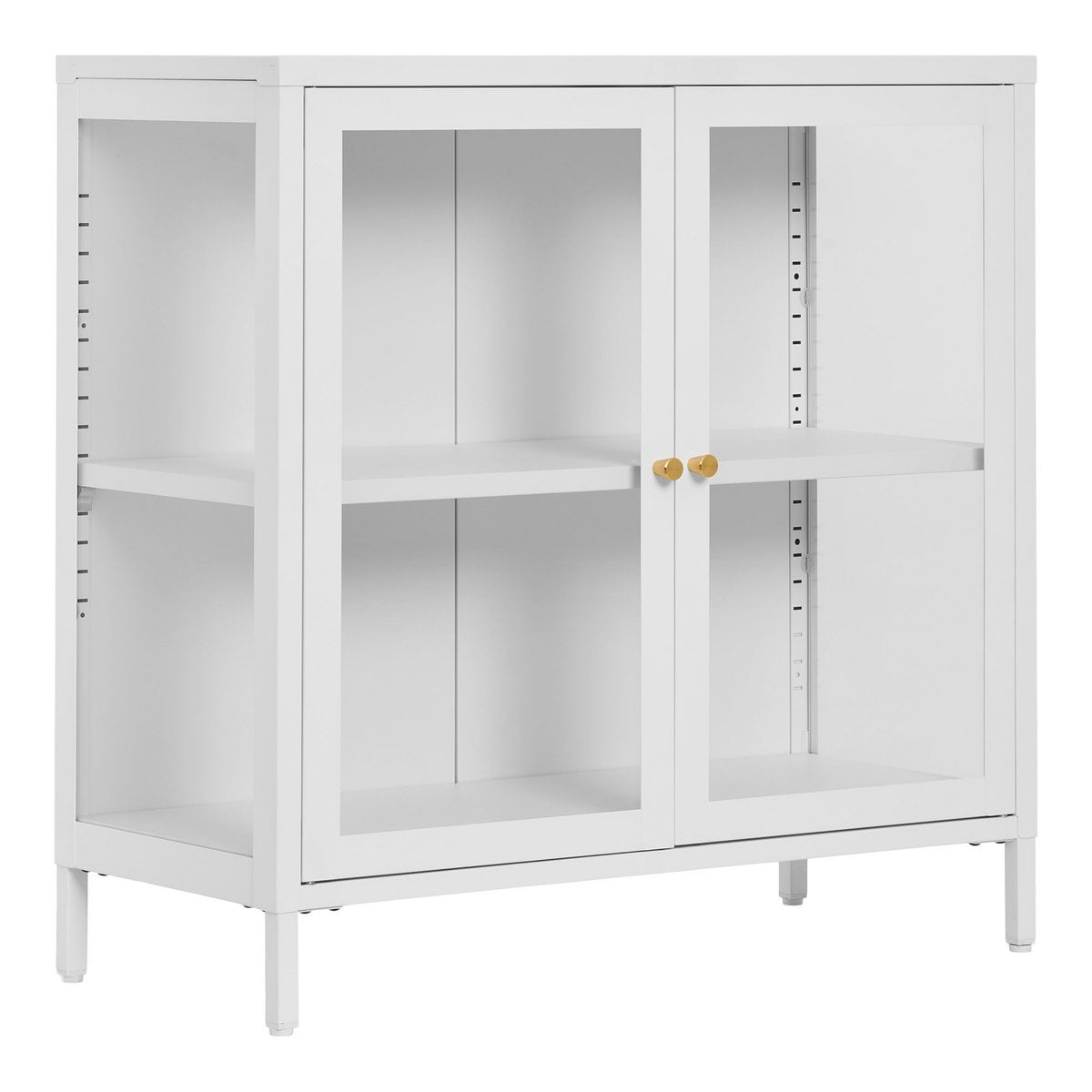 Détail de la structure en acier blanc de l'Armoire Dalby