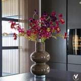 Vase Elite en verre marron foncé