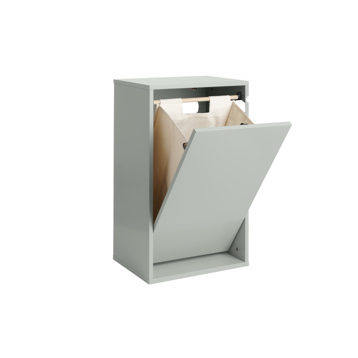 Boîte à linge murale OYOY en bois avec sac en coton biologique