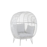 Perspective avant de la chaise longue J-Line Ovale en acier