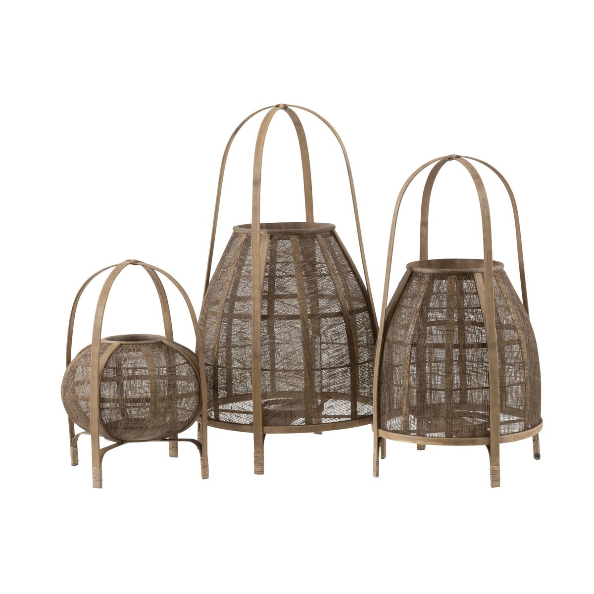 Lanterne J-Line en bambou naturel, vue latérale
