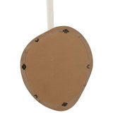 Détail du miroir J-Line, finition élégante en bois blanc