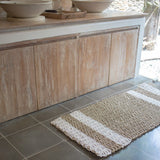 Tapis en jonc de mer 120x60 cm SEWU | Tapis rayé en jonc de mer