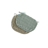 Trousse de toilette matelassée Charlotte vieux vert