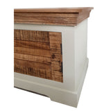 Meuble tv lowboard TV L 114 H 45 cm Meuble tv bois massif Ibiza manguier massif blanc