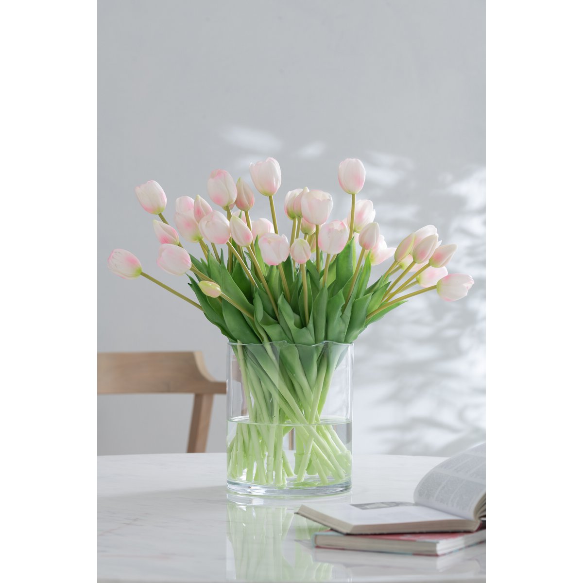 Bouquet de tulipes J-Line en rose clair, 7 pièces, décoratif