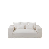 Coussins assortis en lin blanc pour canapé Monaco