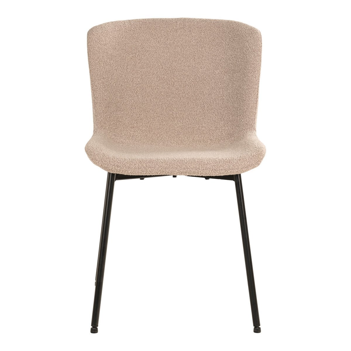 Chaise Maceda avec pieds en acier noir, vue latérale