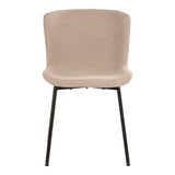 Chaise Maceda avec pieds en acier noir, vue latérale