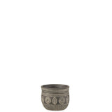 Pot de fleur J-Line Fresco en ciment gris, design moderne, diamètre 13 cm