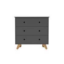 Commode scandinave Moebilia avec trois tiroirs et pieds en bois de pin