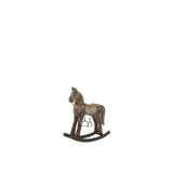 Cheval à bascule J-Line en bois de manguier et métal, vue de face
