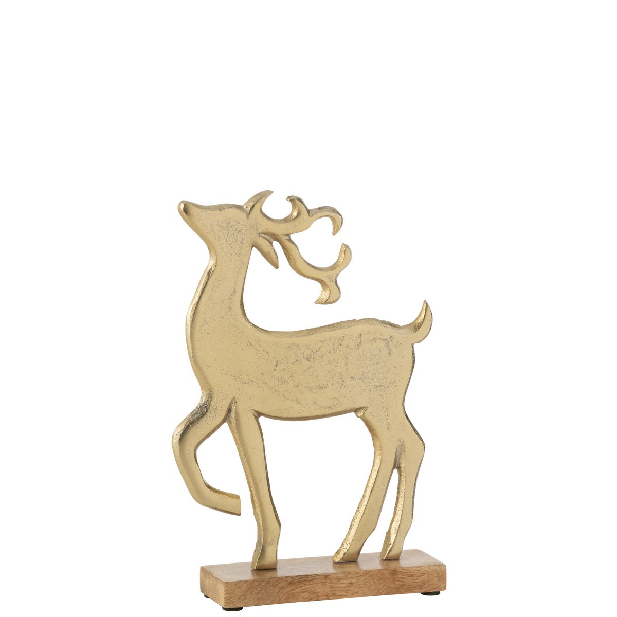 Figurine renne J-Line en aluminium doré, vue de face