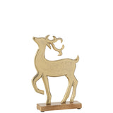Figurine renne J-Line en aluminium doré, vue de face