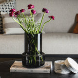 Vase design rétro moderne, couleur gris foncé, TYLER12GR