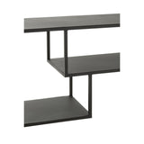 Étagère J-Line en métal noir dans un salon élégant, ajoutant une touche de sophistication.