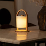 Lampe rechargeable en bois marron clair River