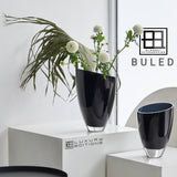 Vase BULED 30 en verre bleu encre avec courbes élégantes