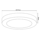 LED PLADIER LAX "BONUS" Ø21,7 cm, installation et structure de lumière fonctionnelle possibles, lampe à plafond en métal et en plastique en blanc, avec des LED fermement intégrées, y compris le changeur de couleur CCT